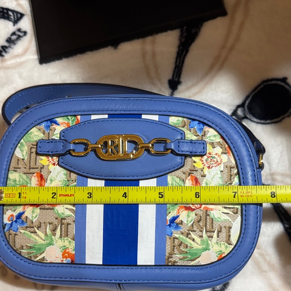 NWOT Ralph Lauren Floral Blue Crossbody Bag - Picture 5 of 10